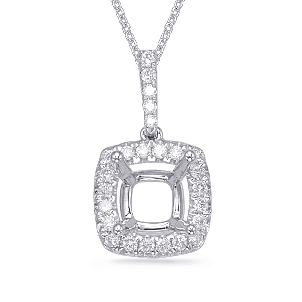 Diamond Pendant For 4.4mm Cushion