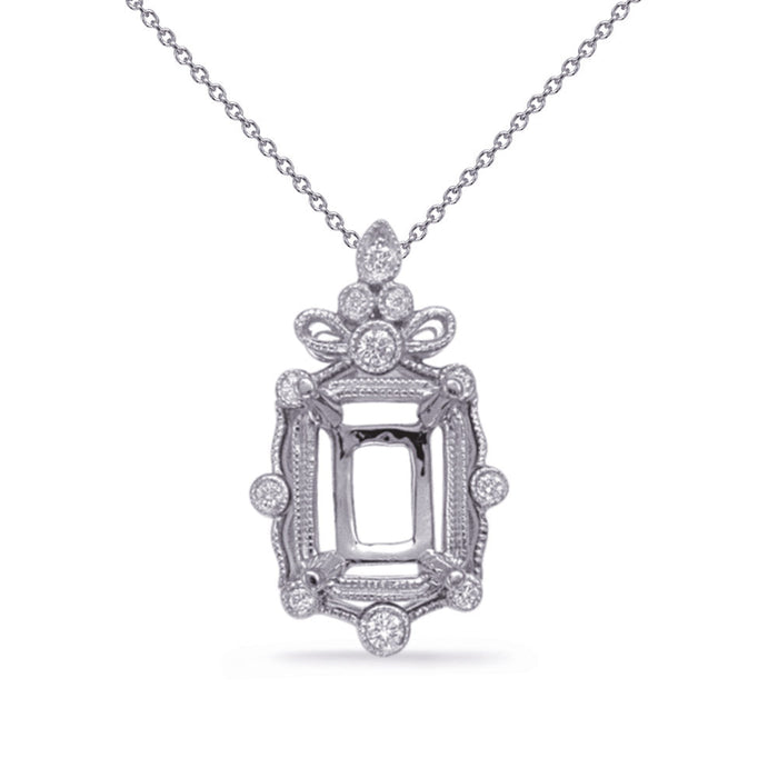 White Gold Diamond Pendant 10x8mm