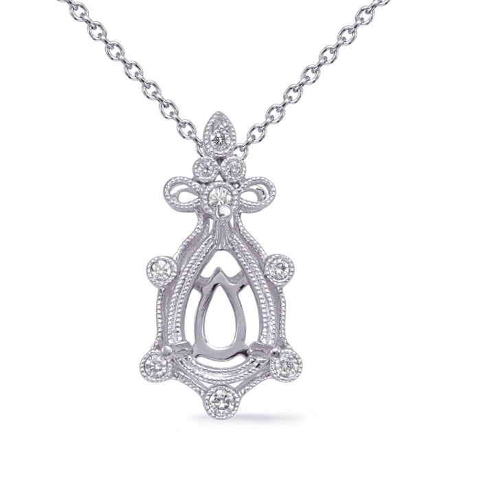 White Gold Diamond Pendant 6x4 Pearshape