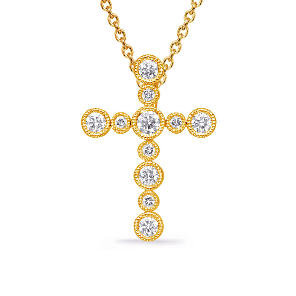 Yellow Gold Diamond Cross