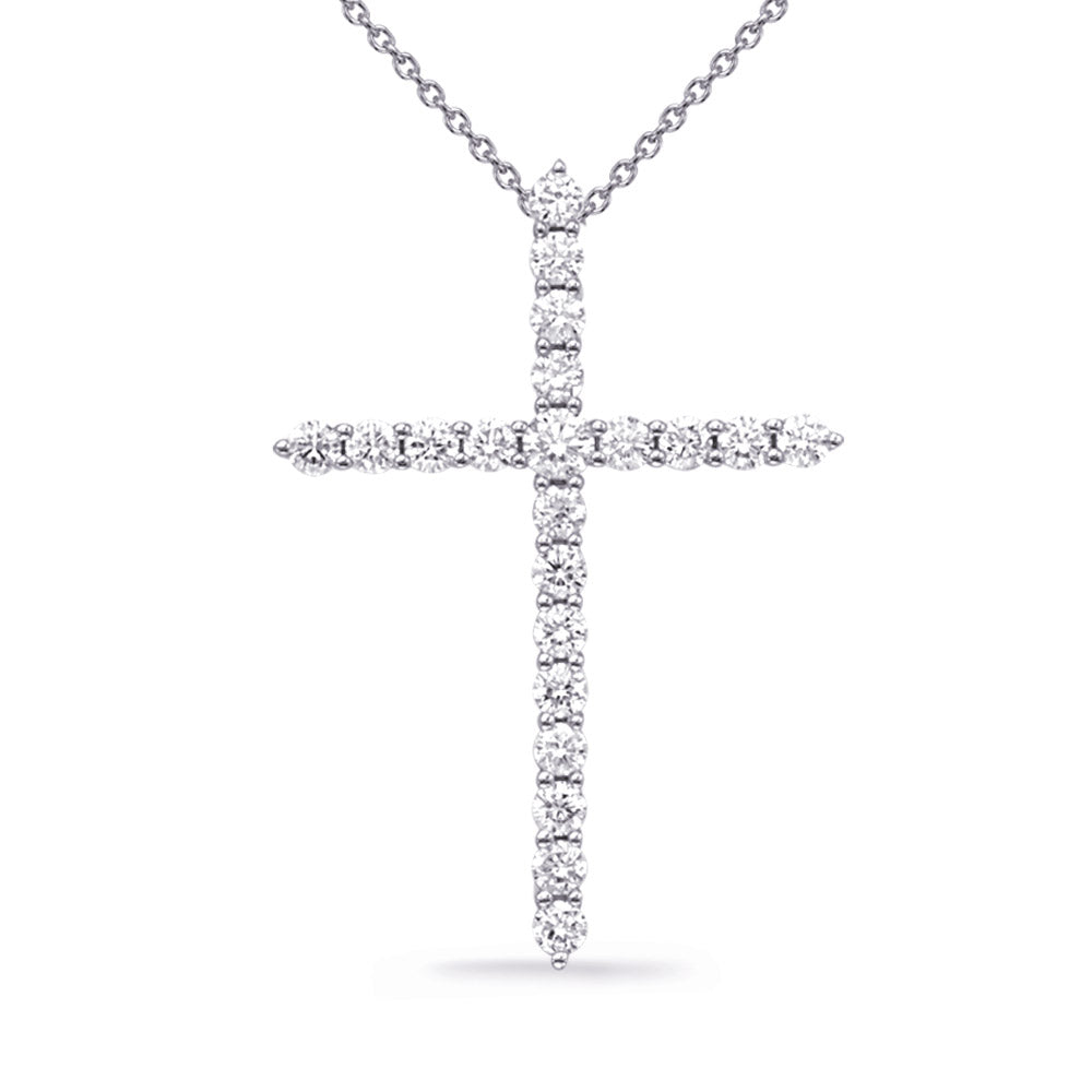 White Gold Diamond Cross