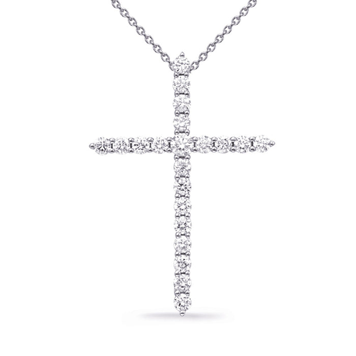 White Gold Diamond Cross