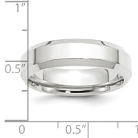 Platinum 6mm Polished Beveled Edge Wedding Band-PBE060