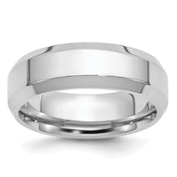 Platinum 6mm Polished Beveled Edge Wedding Band-PBE060