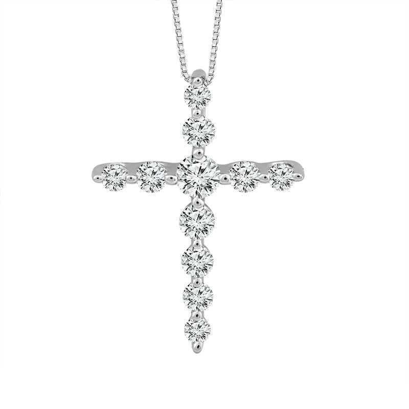 Diamond Cross Pendant 0.30 ct tw 10k White Gold-PC0332A78
