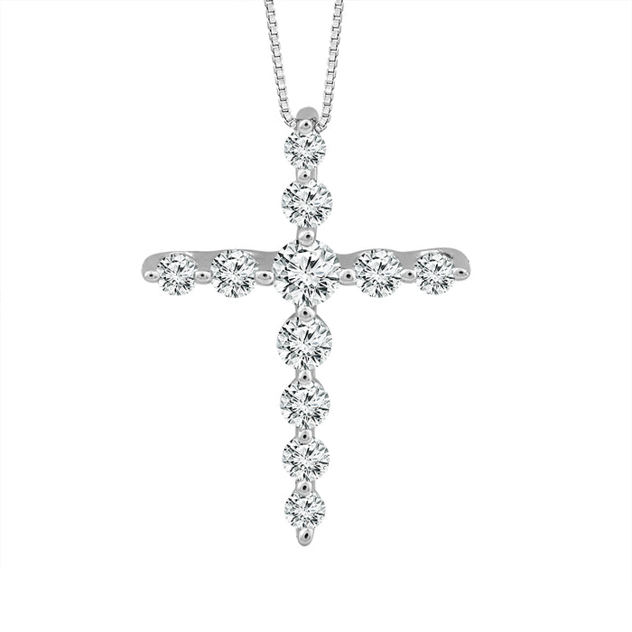 Diamond Cross Pendant 0.30 ct tw 10k White Gold-PC0332A78