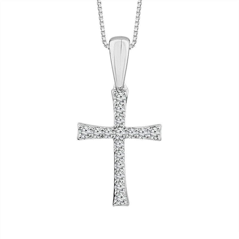 Diamond Cross Pendant 0.17 ct tw 10k White Gold-PC0334A78