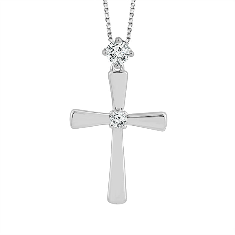 Diamond Cross Pendant 0.105 ct tw 10k White Gold-PC0335A78