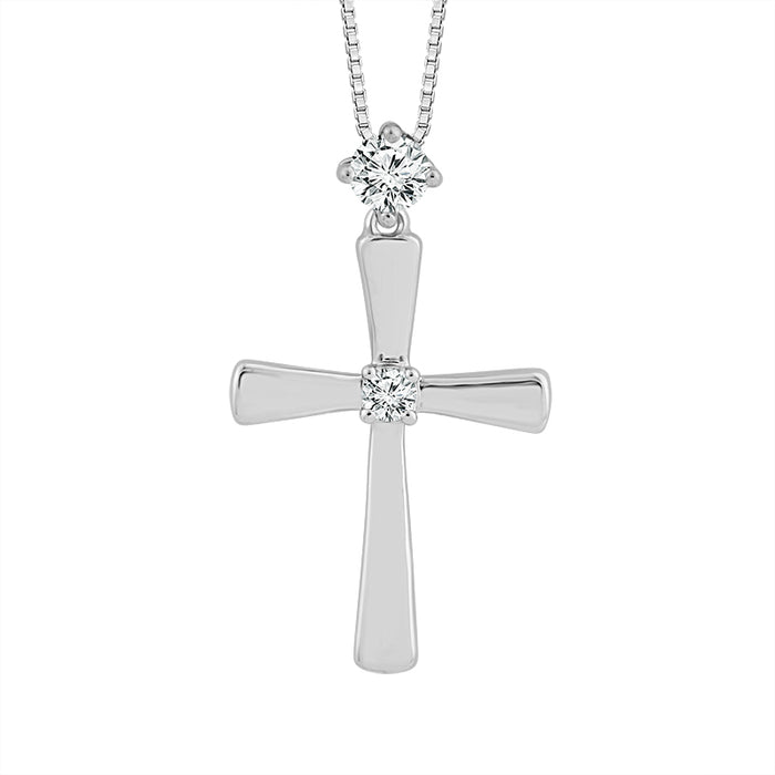 Diamond Cross Pendant 0.105 ct tw 10k White Gold-PC0335A78