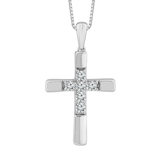 Diamond Cross Pendant 0.20 ct tw 10k White Gold-PC0338A78W0