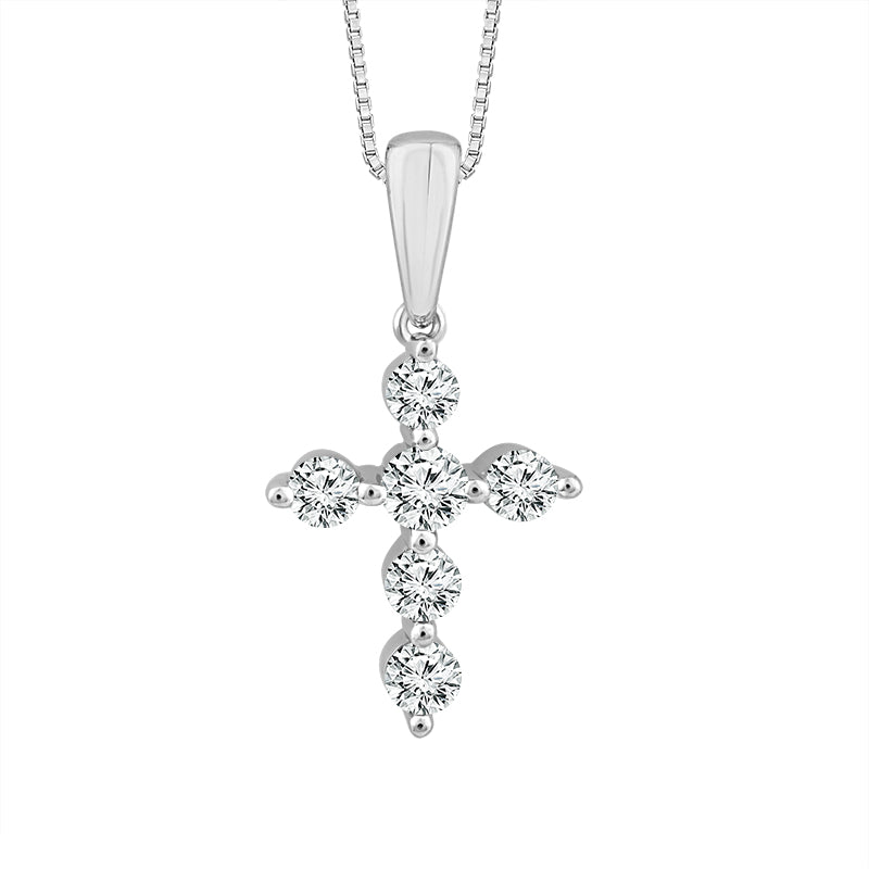Diamond Cross Pendant 0.20 ct tw 10k White Gold-PC0339A78W0