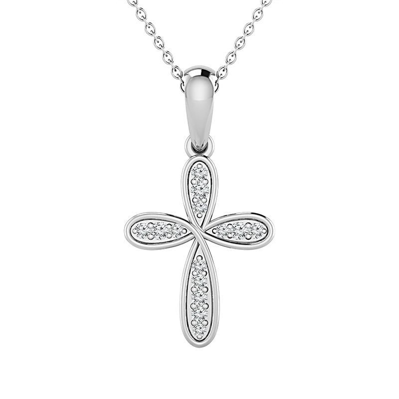 Diamond Cross Pendant 0.05 ct tw 10k White Gold-PC0341A78W0