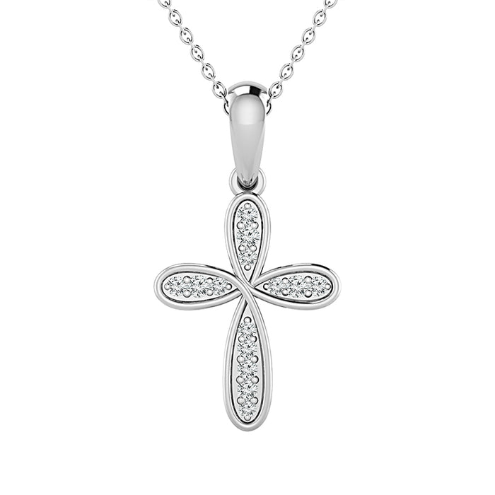 Diamond Cross Pendant 0.05 ct tw 10k White Gold-PC0341A78W0