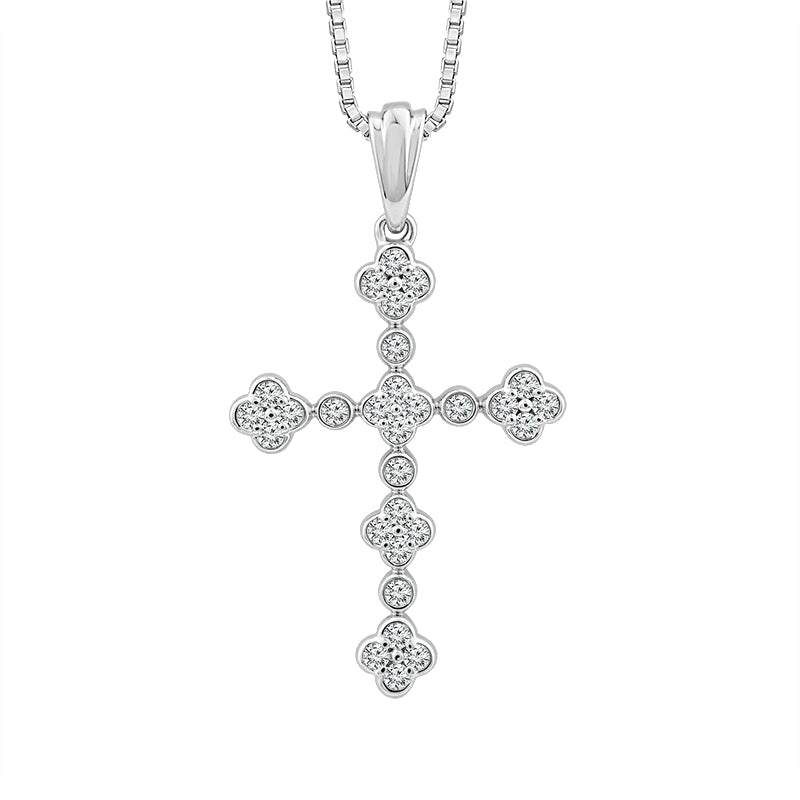 Diamond Cross Pendant 0.20 ct tw 10k White Gold-PC0355A78