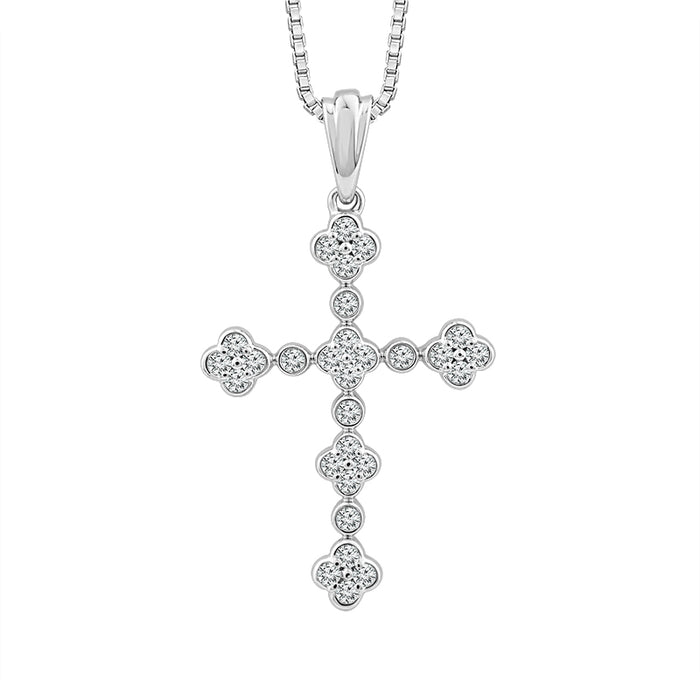 Diamond Cross Pendant 0.20 ct tw 10k White Gold-PC0355A78