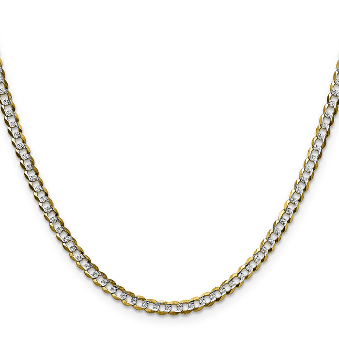 14k 3.7mm Lightweight PavÃ© Flat Cuban Chain-PCB100-18