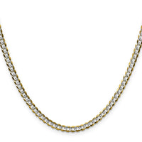 14k 3.7mm Lightweight PavÃ© Flat Cuban Chain-PCB100-24