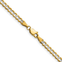 14k 3.7mm Lightweight PavÃ© Flat Cuban Chain-PCB100-24