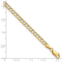 14k 3.7mm Lightweight PavÃ© Flat Cuban Chain-PCB100-7
