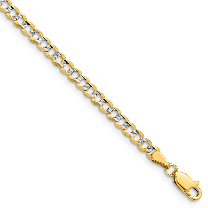 14k 3.7mm Lightweight PavÃ© Flat Cuban Chain-PCB100-7