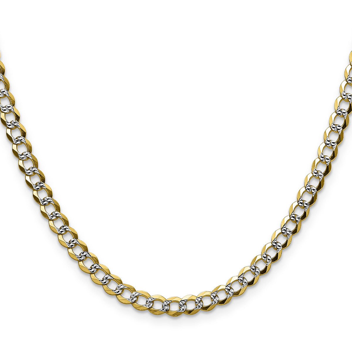 14k 4.7mm Lightweight PavÃ© Flat Cuban Chain-PCB120-16