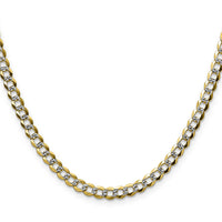 14k 4.7mm Lightweight PavÃ© Flat Cuban Chain-PCB120-22