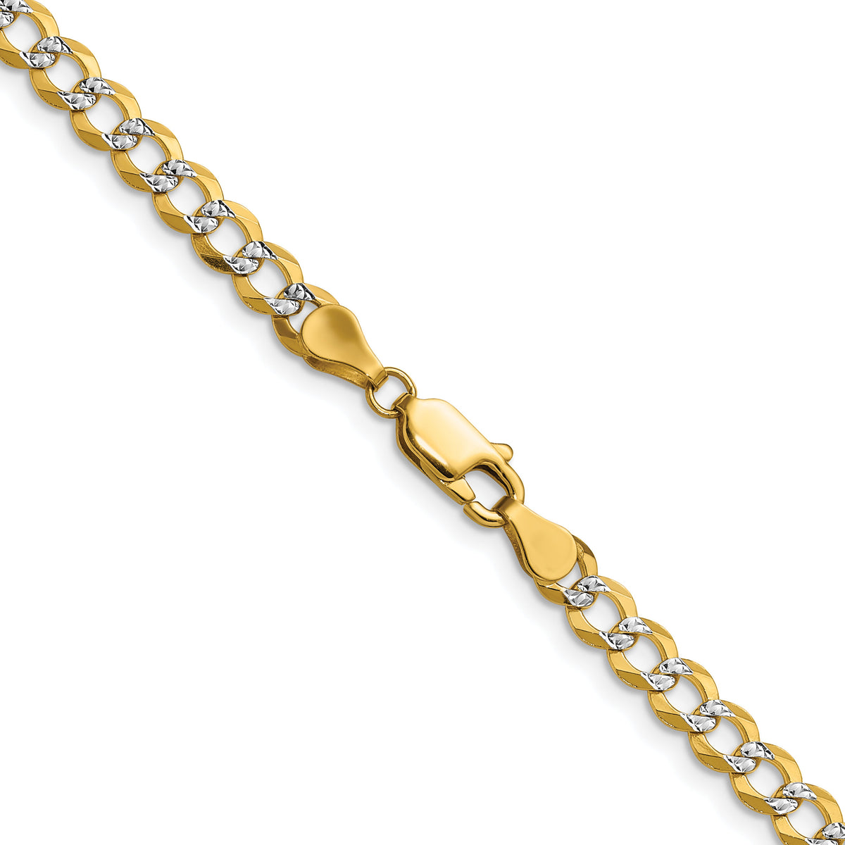 14k 4.7mm Lightweight PavÃ© Flat Cuban Chain-PCB120-22
