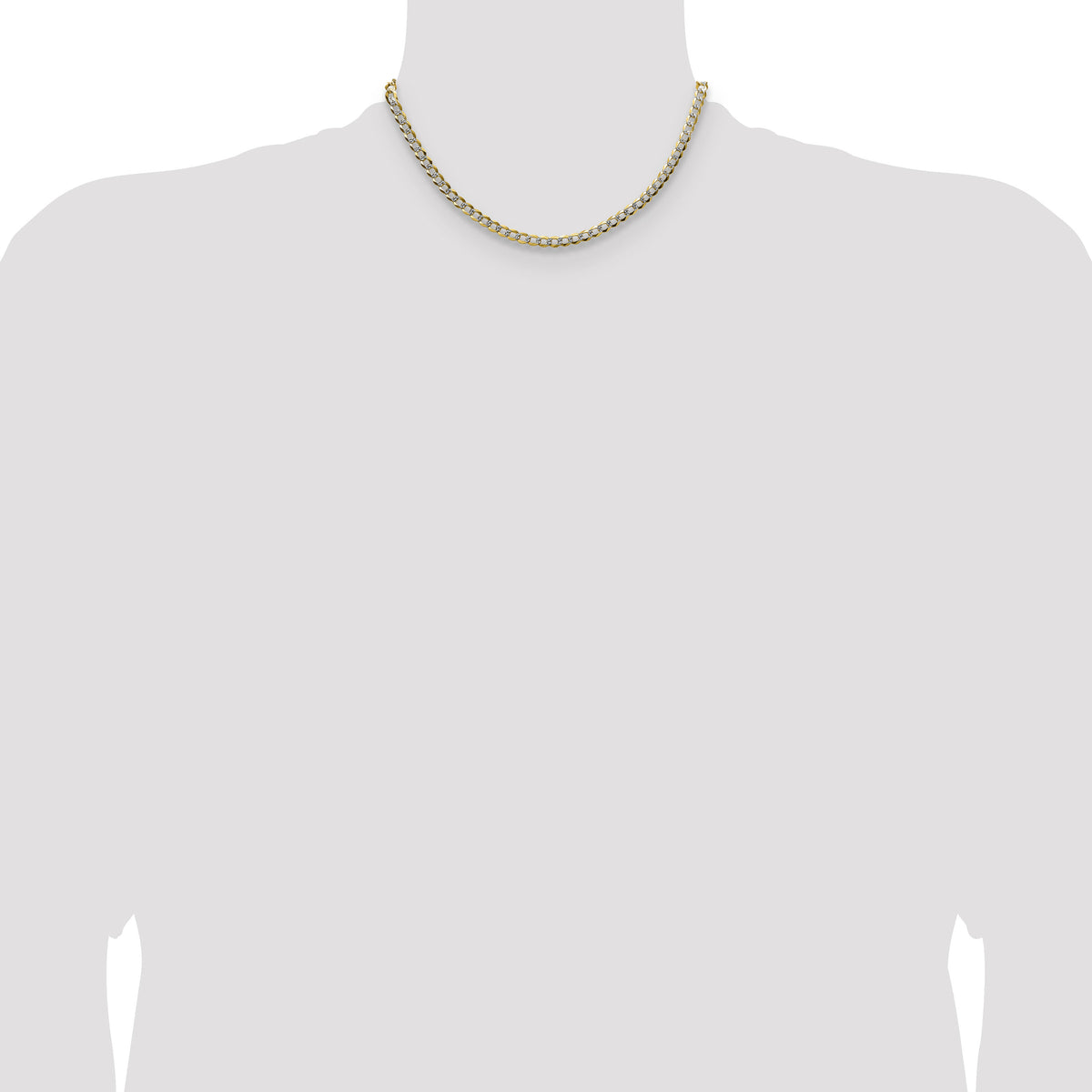 14k 4.7mm Lightweight PavÃ© Flat Cuban Chain-PCB120-16