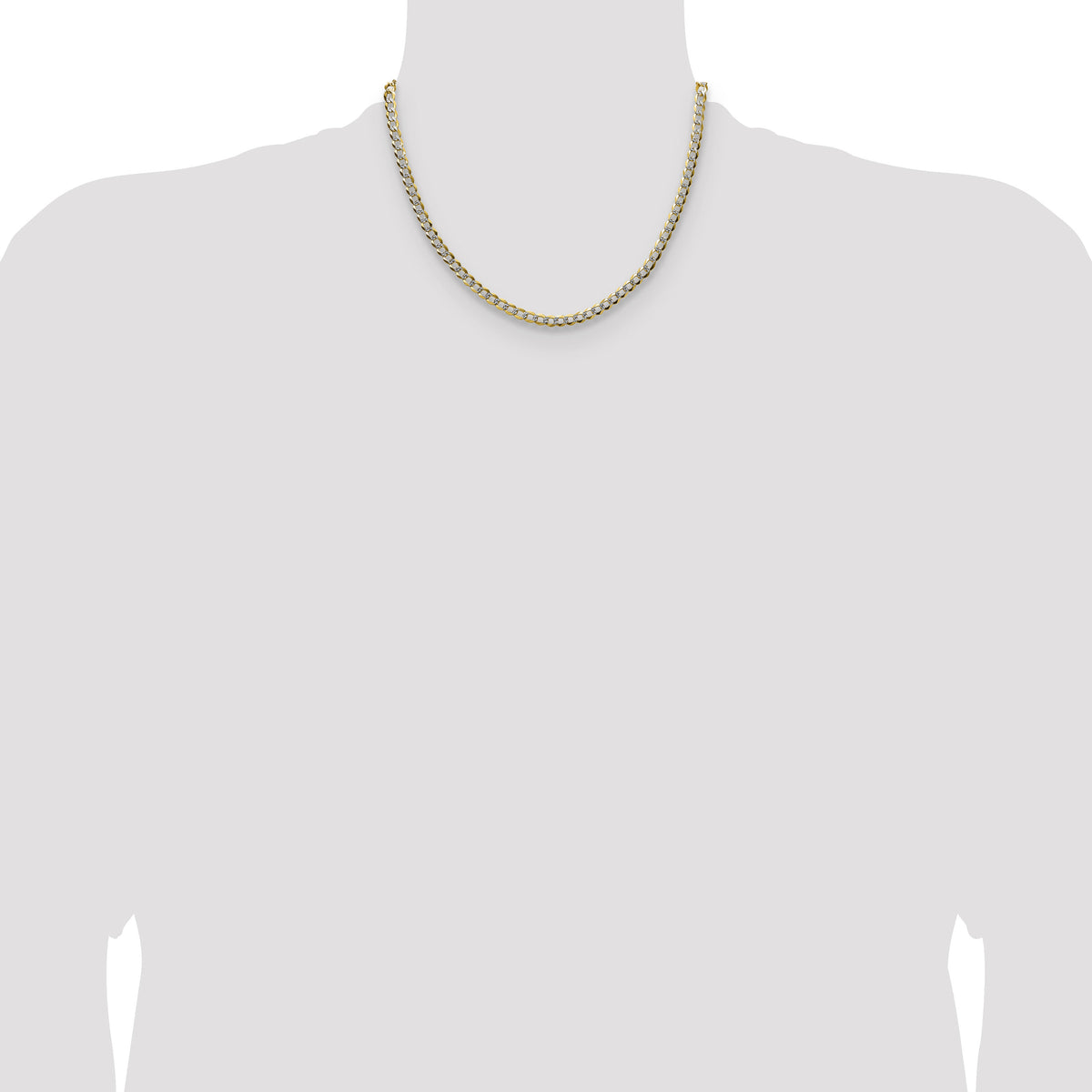 14k 4.7mm Lightweight PavÃ© Flat Cuban Chain-PCB120-18