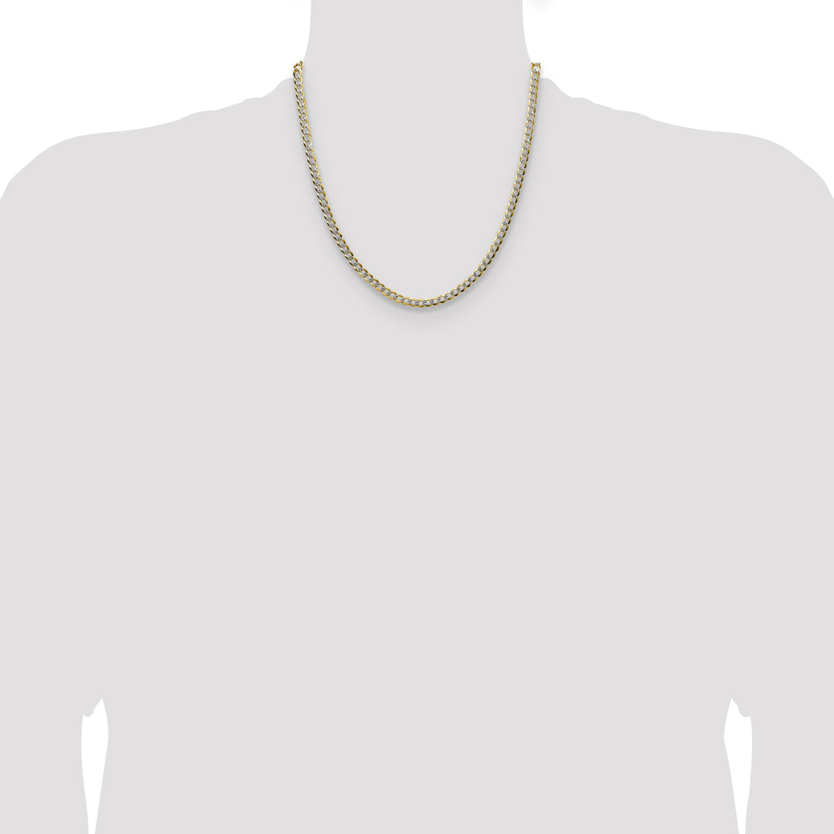 14k 4.7mm Lightweight PavÃ© Flat Cuban Chain-PCB120-20