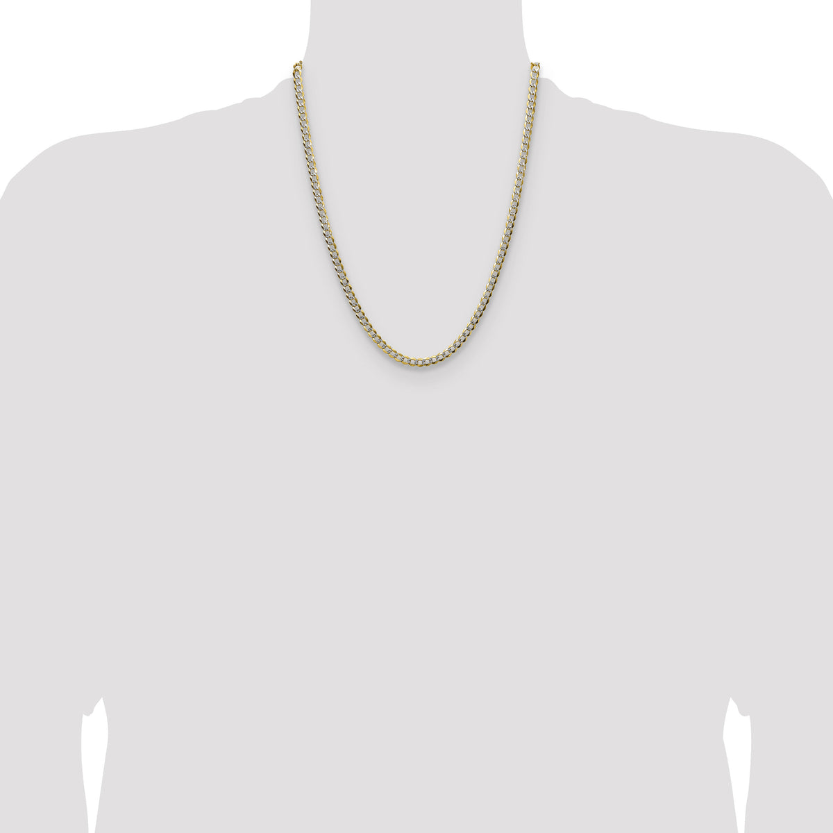 14k 4.7mm Lightweight PavÃ© Flat Cuban Chain-PCB120-22
