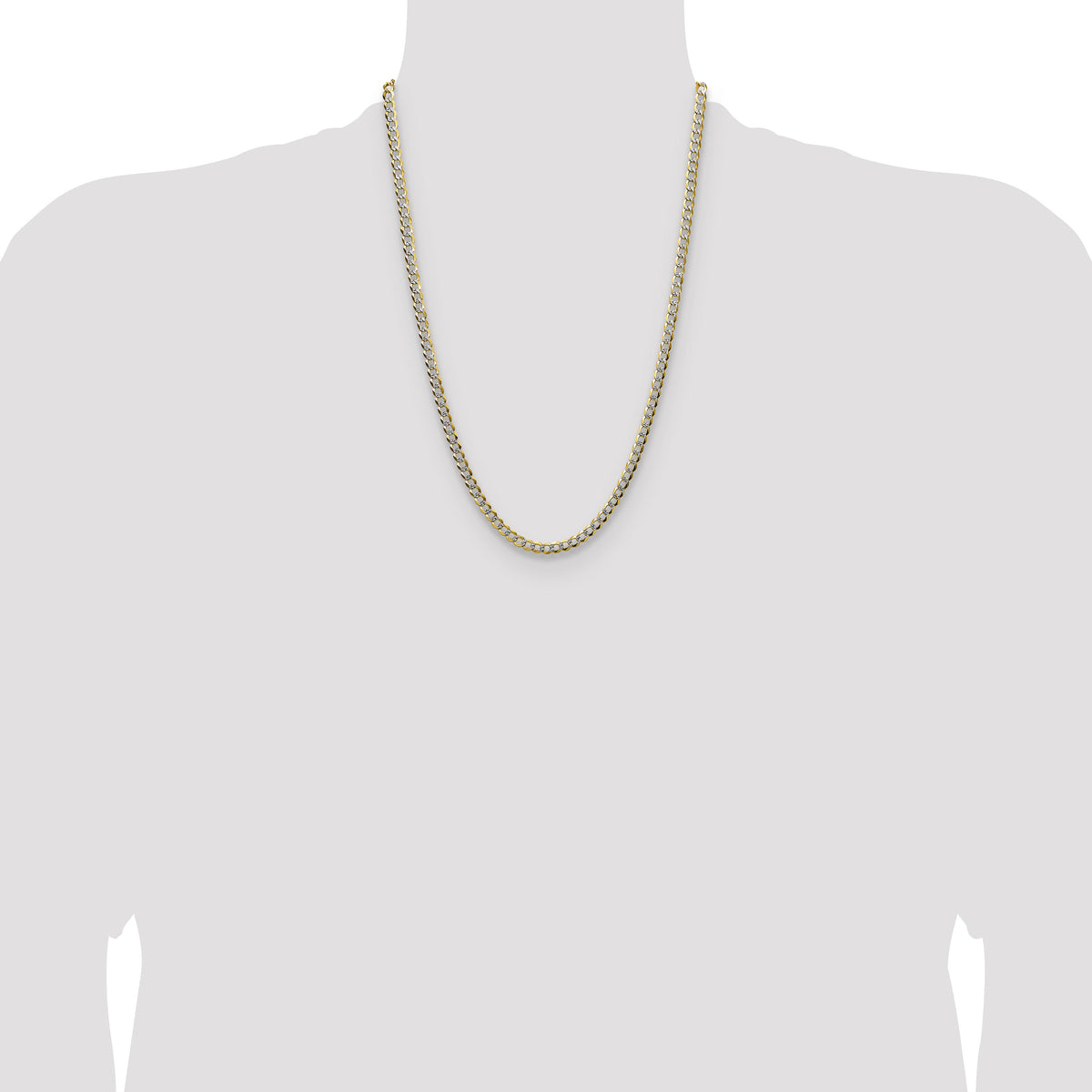 14k 4.7mm Lightweight PavÃ© Flat Cuban Chain-PCB120-24