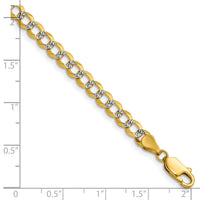 14k 4.7mm Lightweight PavÃ© Flat Cuban Chain-PCB120-8