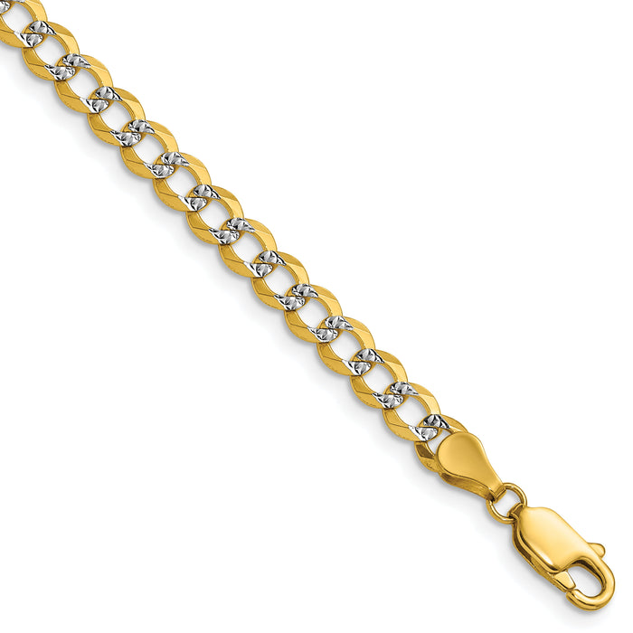 14k 4.7mm Lightweight PavÃ© Flat Cuban Chain-PCB120-8