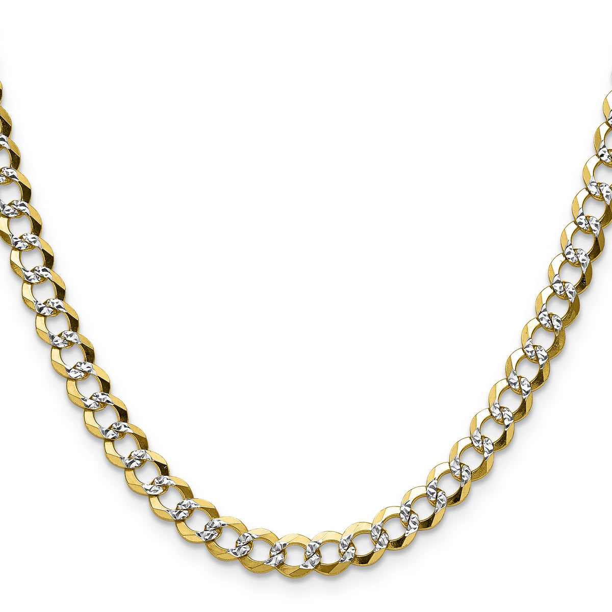14k 5.9mm Lightweight PavÃ© Flat Cuban Chain-PCB150-16