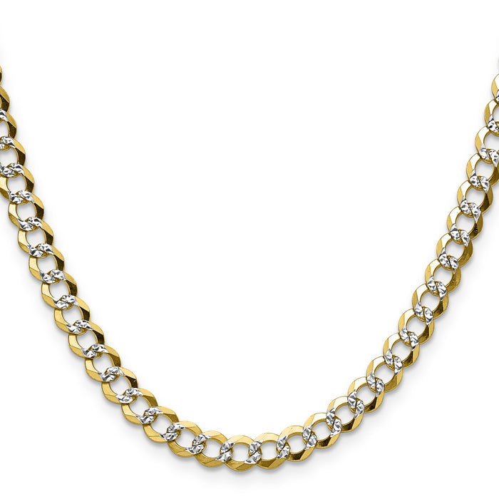 14k 5.9mm Lightweight PavÃ© Flat Cuban Chain-PCB150-18