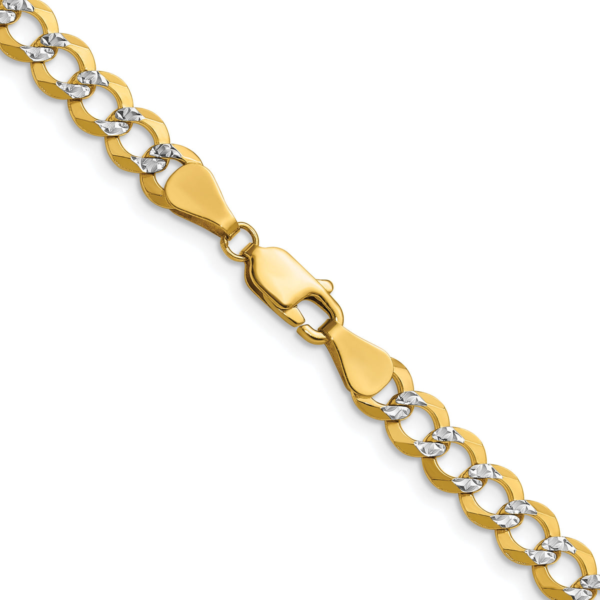 14k 5.9mm Lightweight PavÃ© Flat Cuban Chain-PCB150-18