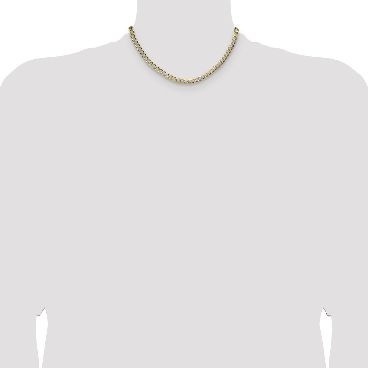 14k 5.9mm Lightweight PavÃ© Flat Cuban Chain-PCB150-16