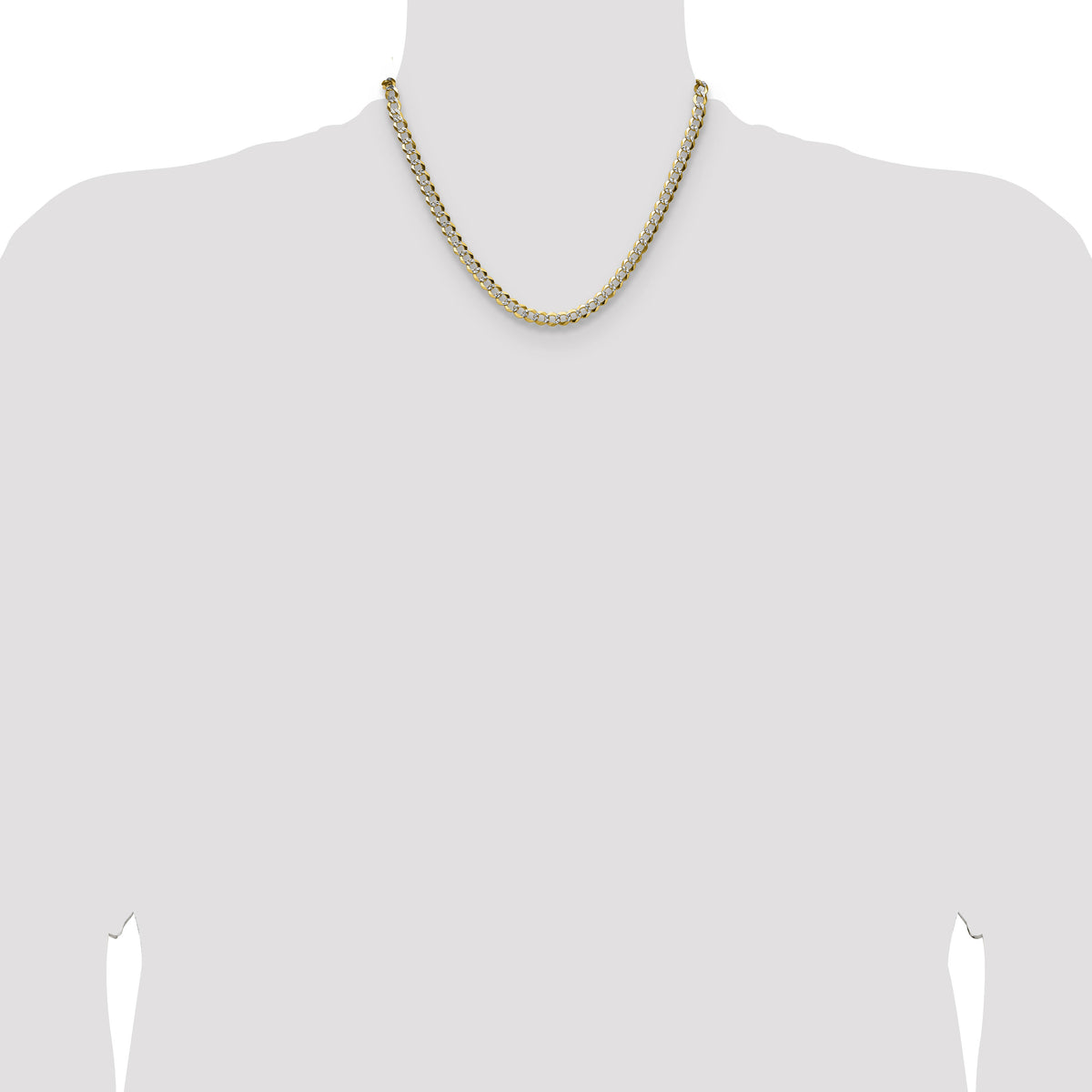 14k 5.9mm Lightweight PavÃ© Flat Cuban Chain-PCB150-18