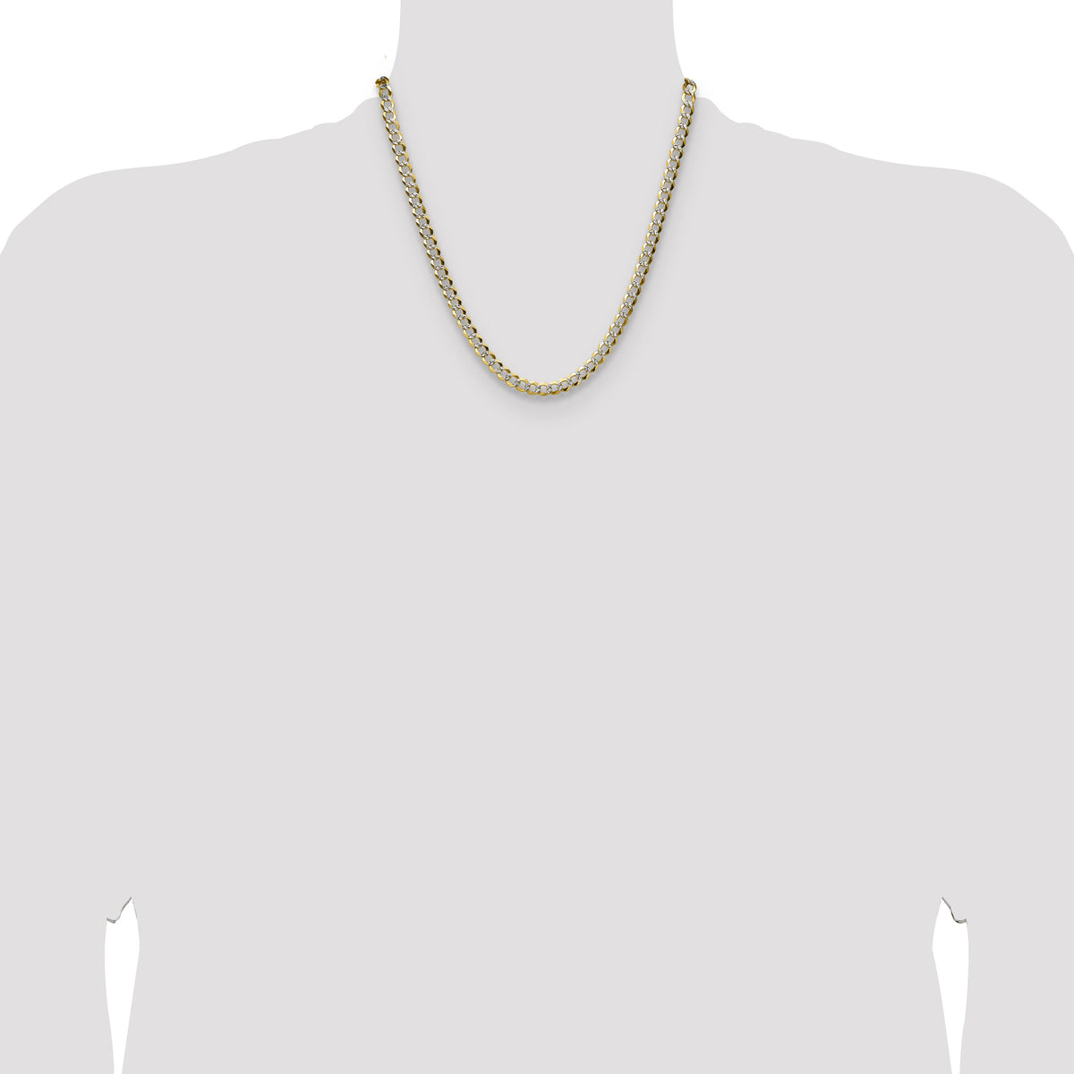 14k 5.9mm Lightweight PavÃ© Flat Cuban Chain-PCB150-20
