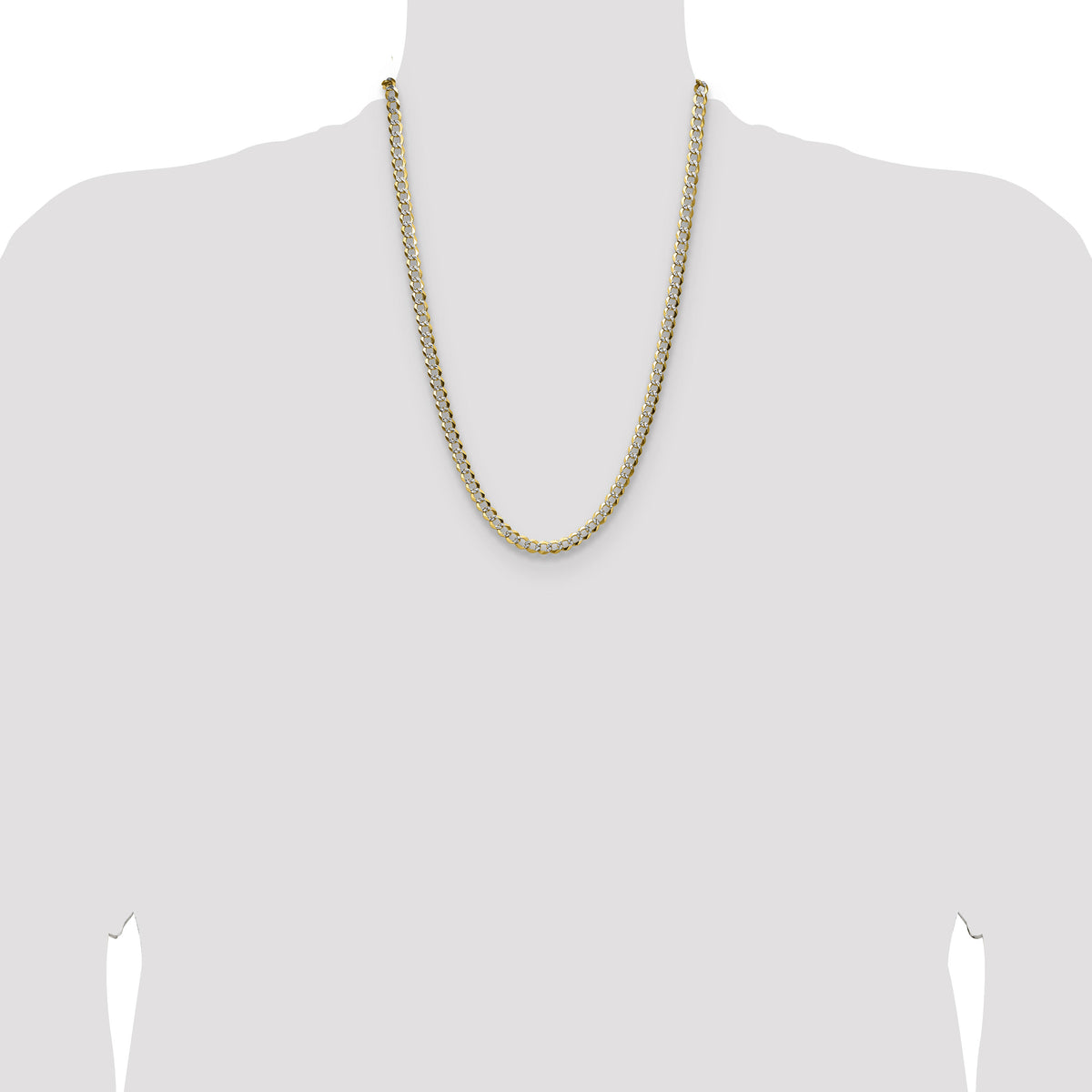 14k 5.9mm Lightweight PavÃ© Flat Cuban Chain-PCB150-24