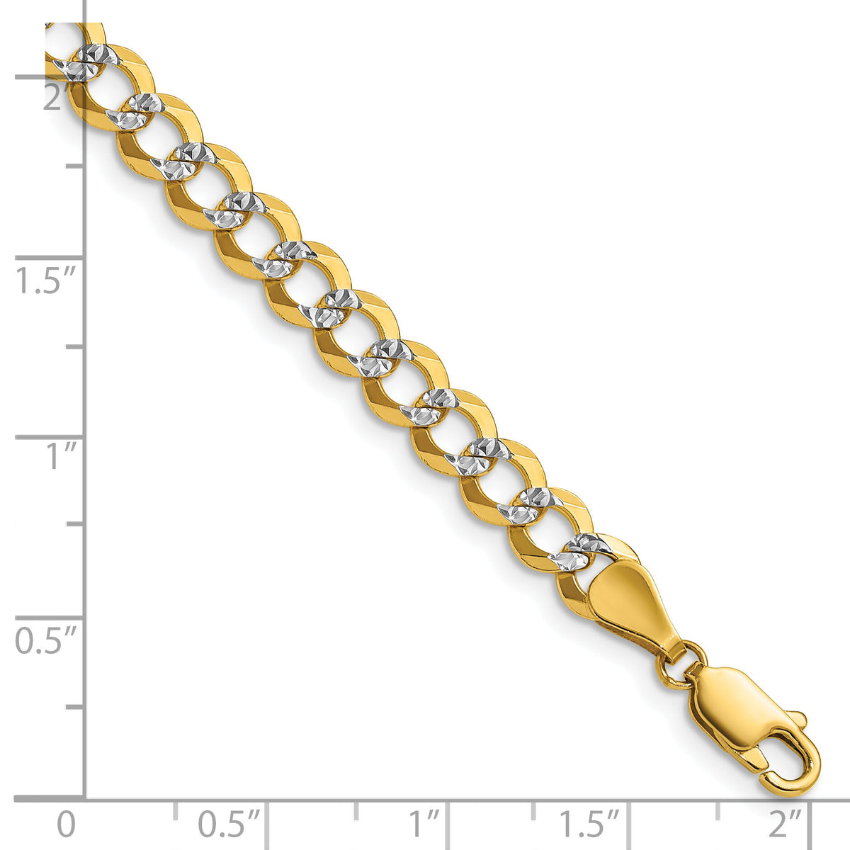 14k 5.9mm Lightweight PavÃ© Flat Cuban Chain-PCB150-7