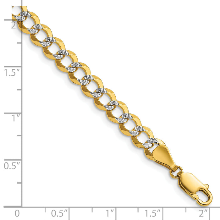 14k 5.9mm Lightweight PavÃ© Flat Cuban Chain-PCB150-7