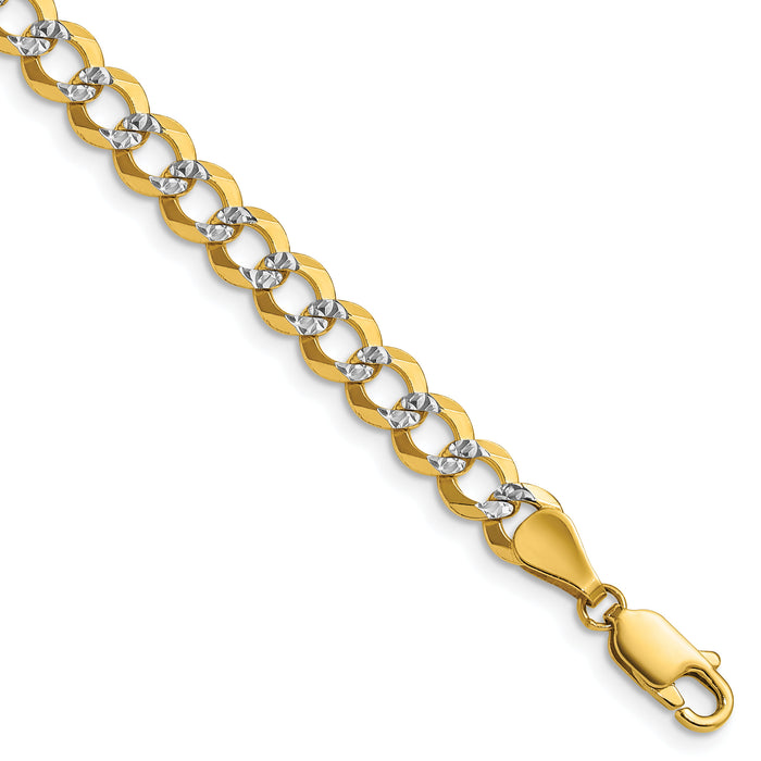 14k 5.9mm Lightweight PavÃ© Flat Cuban Chain-PCB150-16