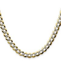 14k 7.2mm Lightweight PavÃ© Flat Cuban Chain-PCB180-16