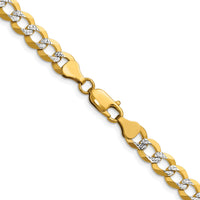 14k 7.2mm Lightweight PavÃ© Flat Cuban Chain-PCB180-16