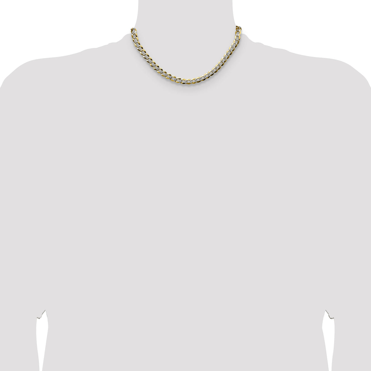 14k 7.2mm Lightweight PavÃ© Flat Cuban Chain-PCB180-16