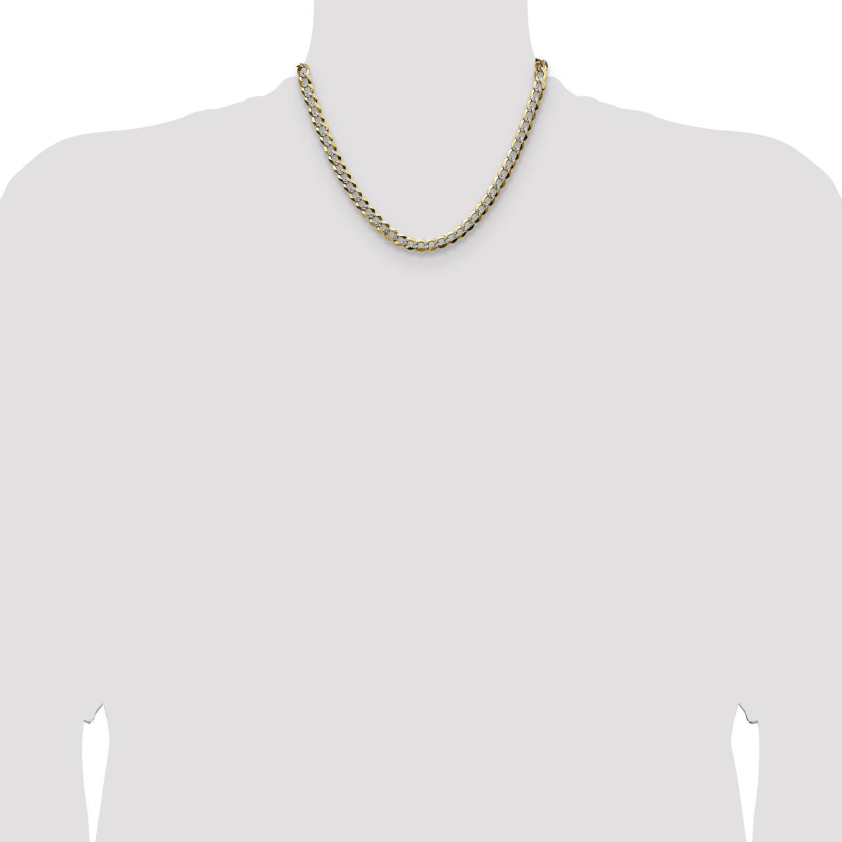 14k 7.2mm Lightweight PavÃ© Flat Cuban Chain-PCB180-18