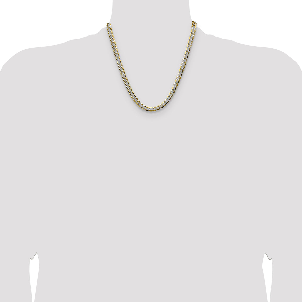 14k 7.2mm Lightweight PavÃ© Flat Cuban Chain-PCB180-20