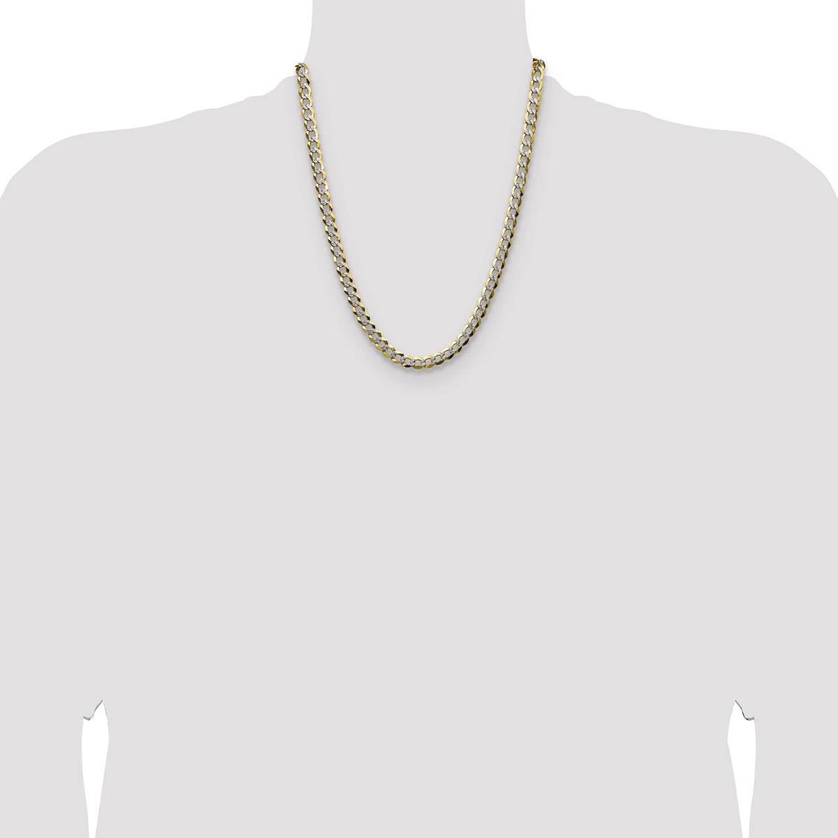 14k 7.2mm Lightweight PavÃ© Flat Cuban Chain-PCB180-22